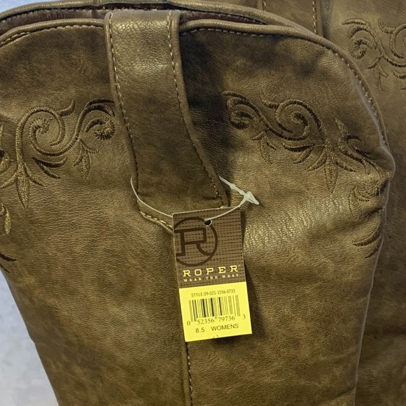 ROPER Womens Brooklyn Scrolls & Vines Mid-Calf Cowgirl Boots - Picture 9 of 9